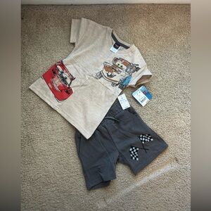 Disney Beige and Gray Cars Kids Matching Set